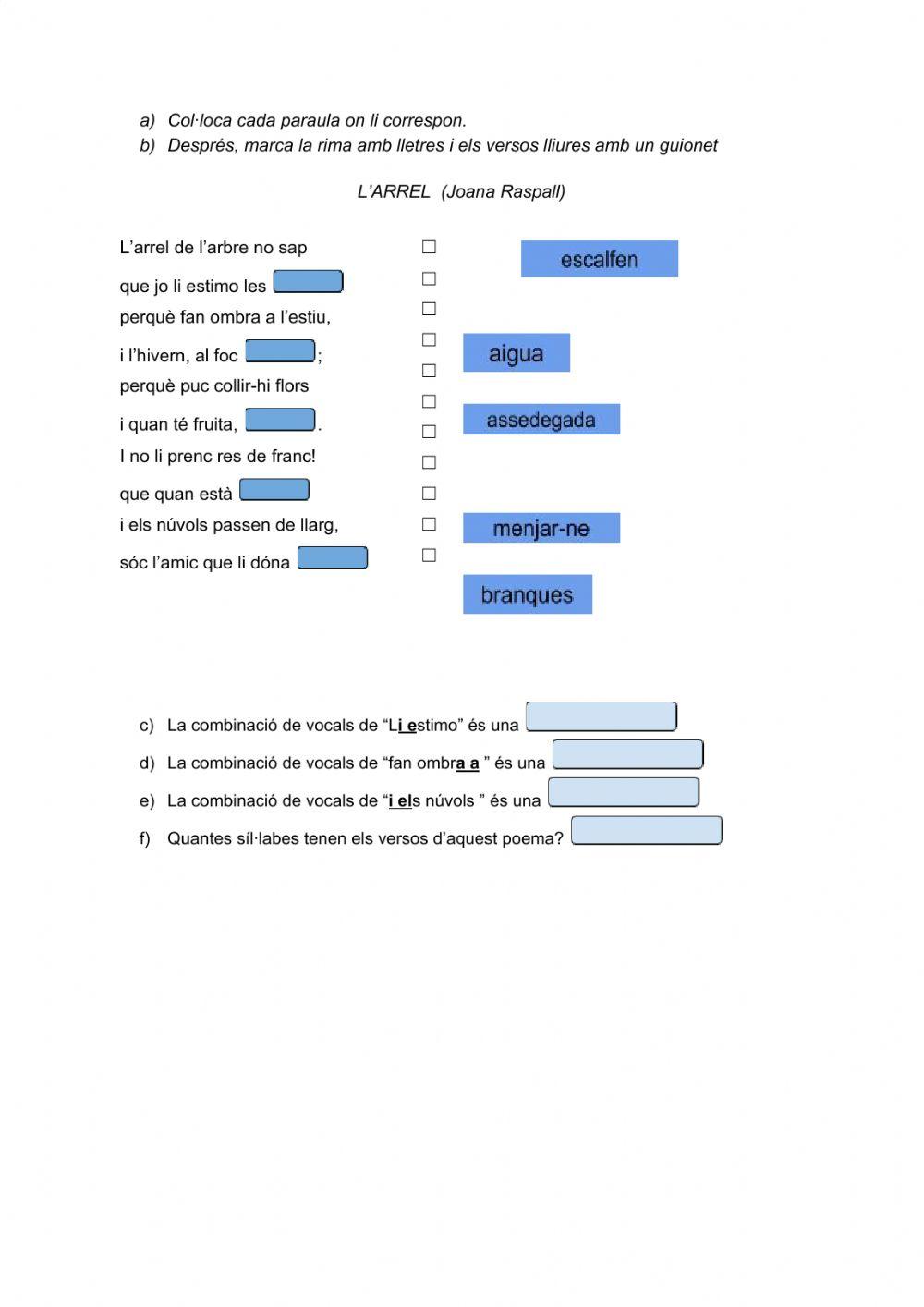 Un poema de joana raspall