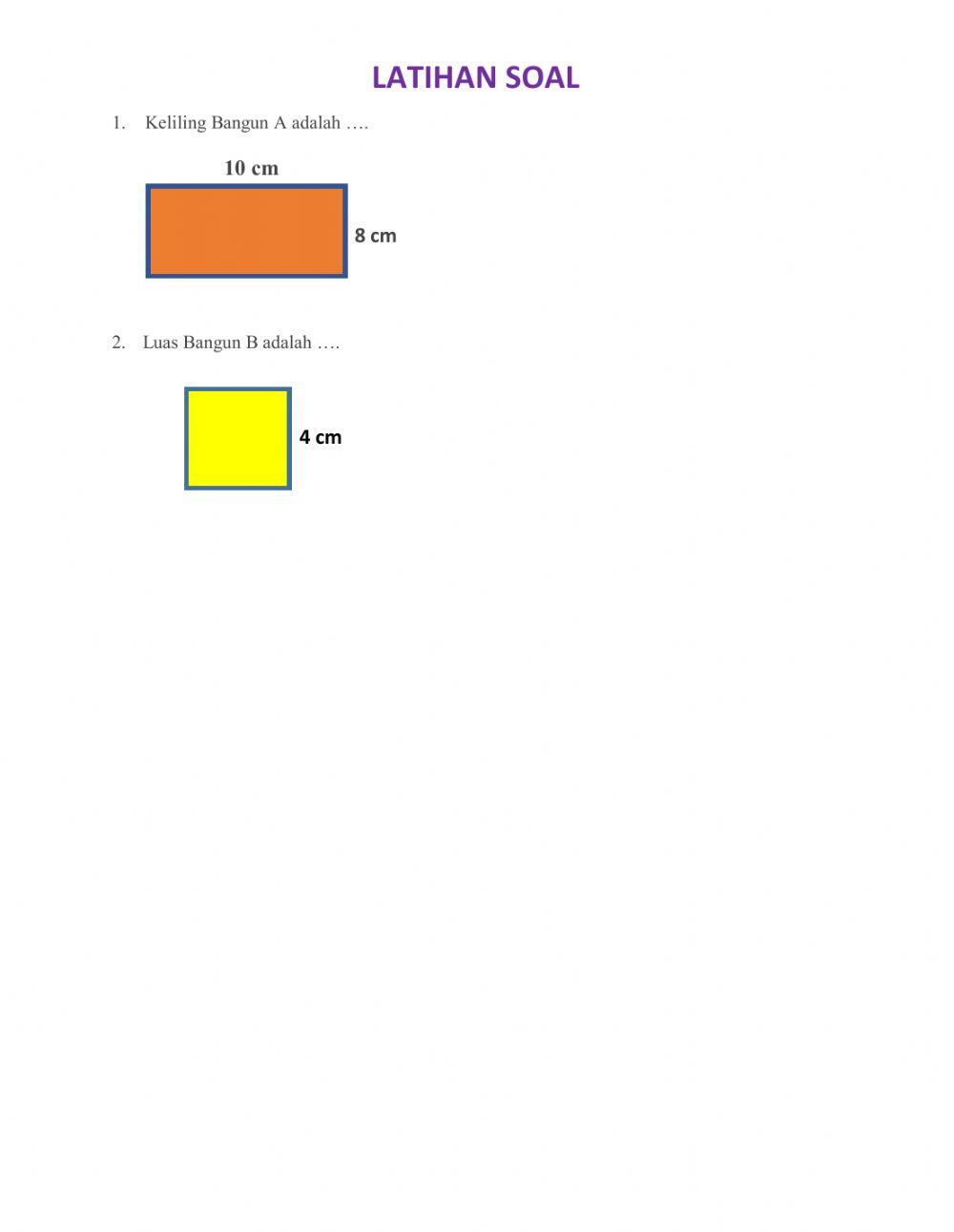 Latihan soal matematika keliling dan Luas