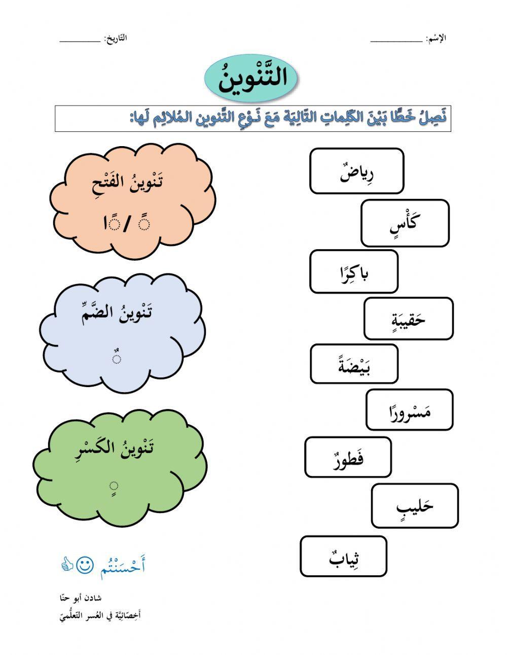 التَّنوين - الضّوابط