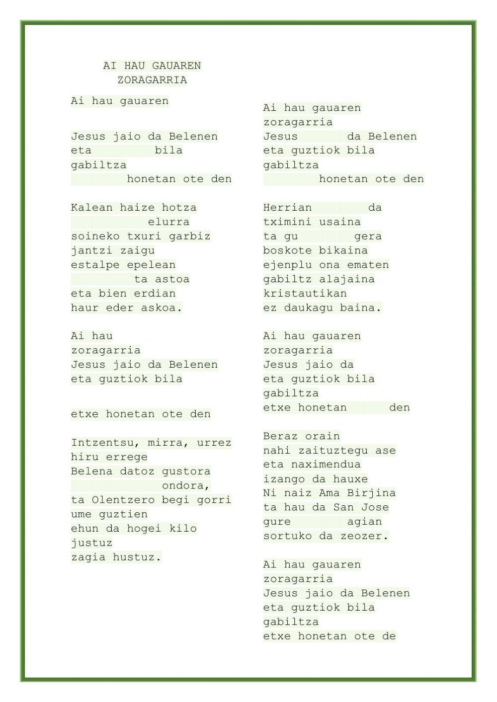 Ai hau gauaren zoragarria