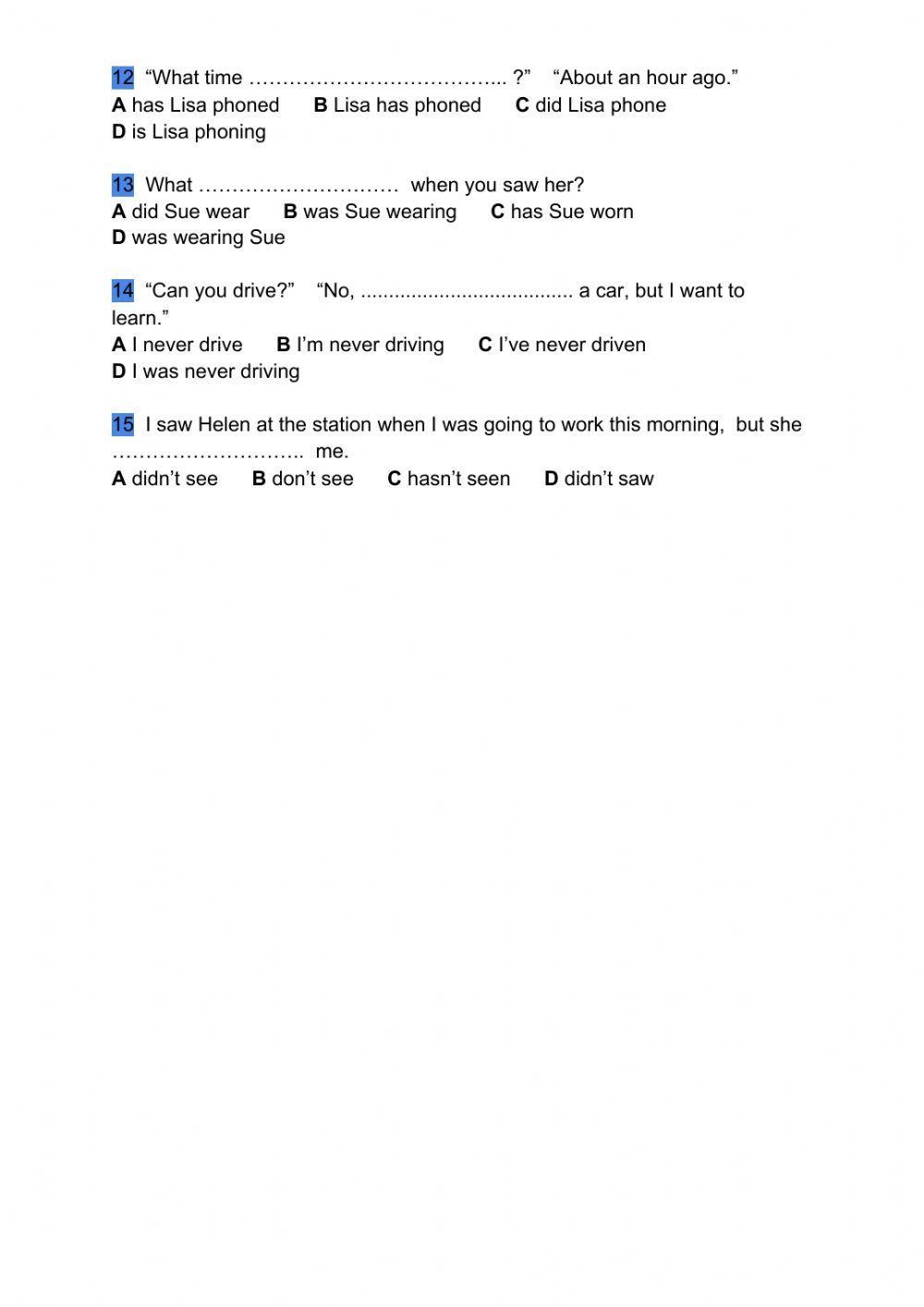 Present, Past and Present Perfect