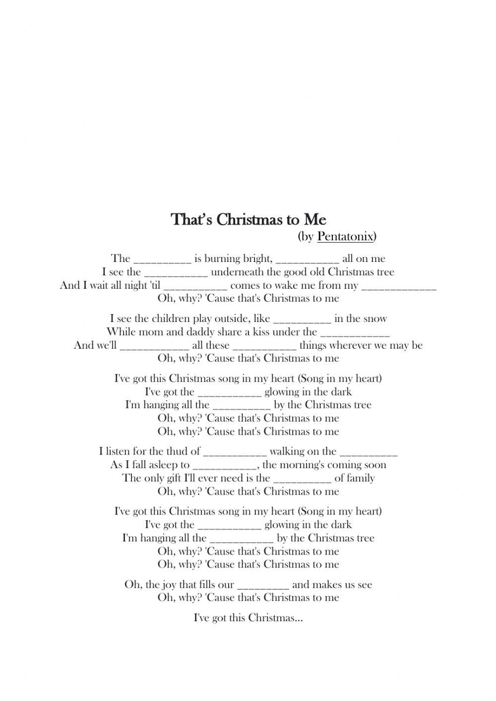 Pentatonix That s Christmas To Me Worksheet Live Worksheets pentatonix-that-s-christmas-to-me-worksheet-live-worksheets