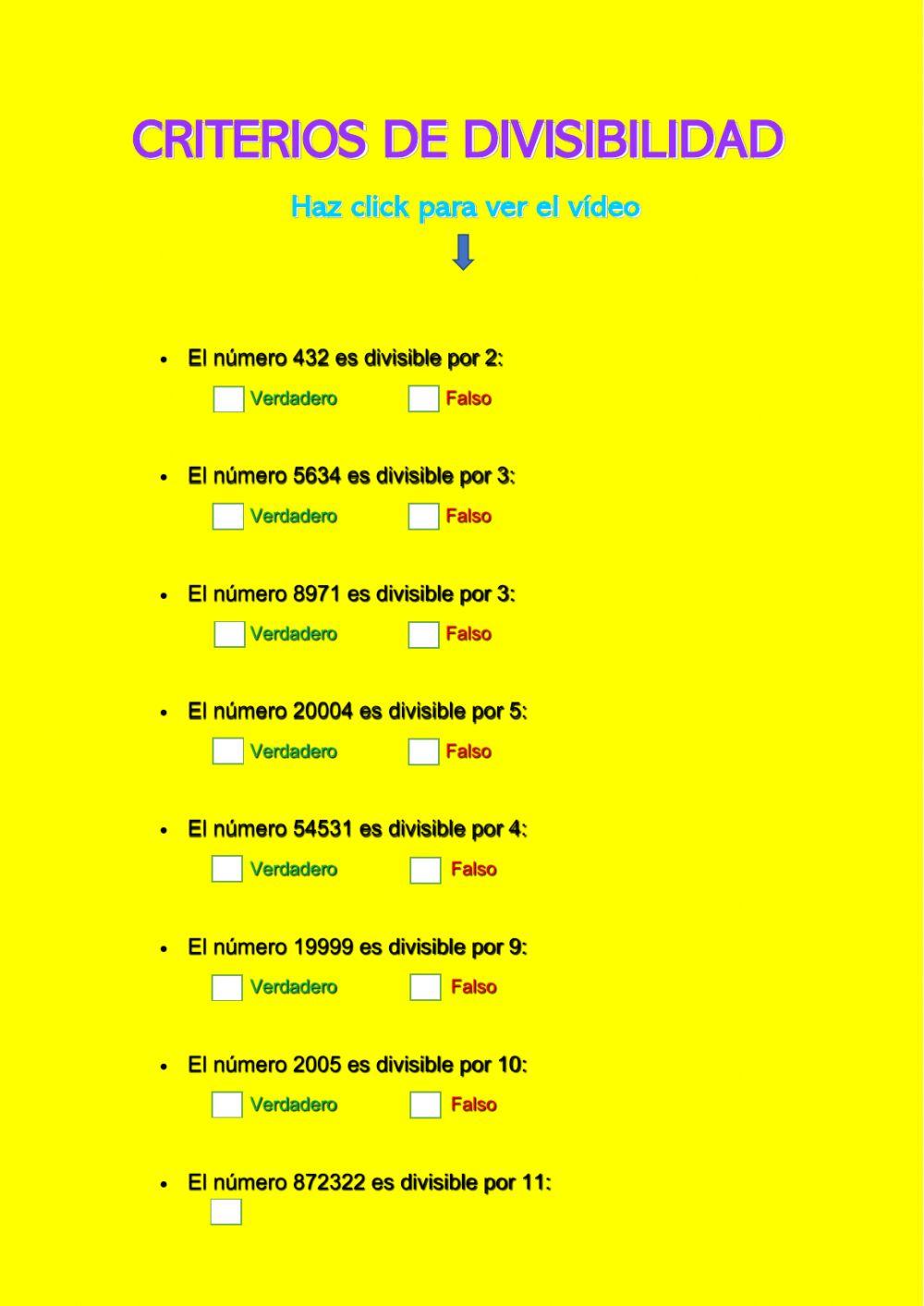 Criterios de divisibilidad