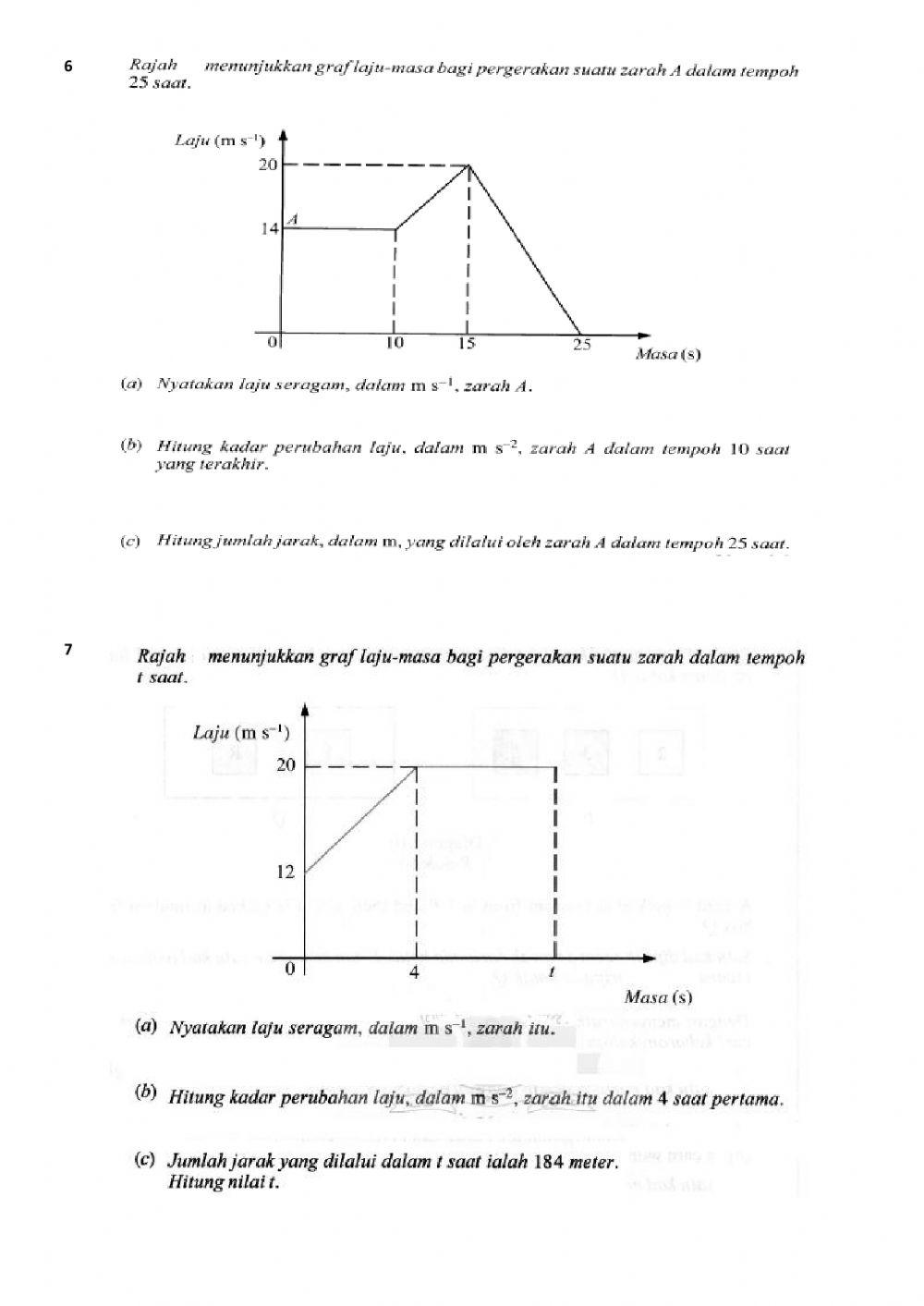 Graf Gerakan-Kecerunan dan Luas Di Bawah Graf