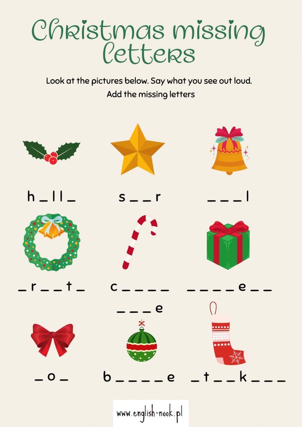 Christmas missing letters