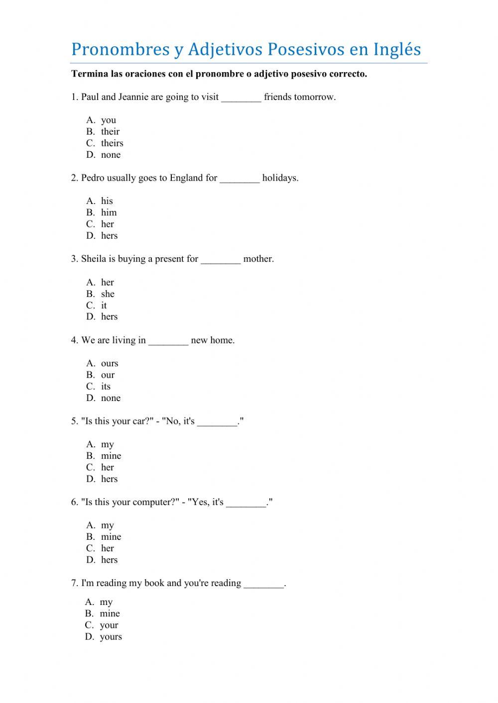 Adjetivos sec ingles