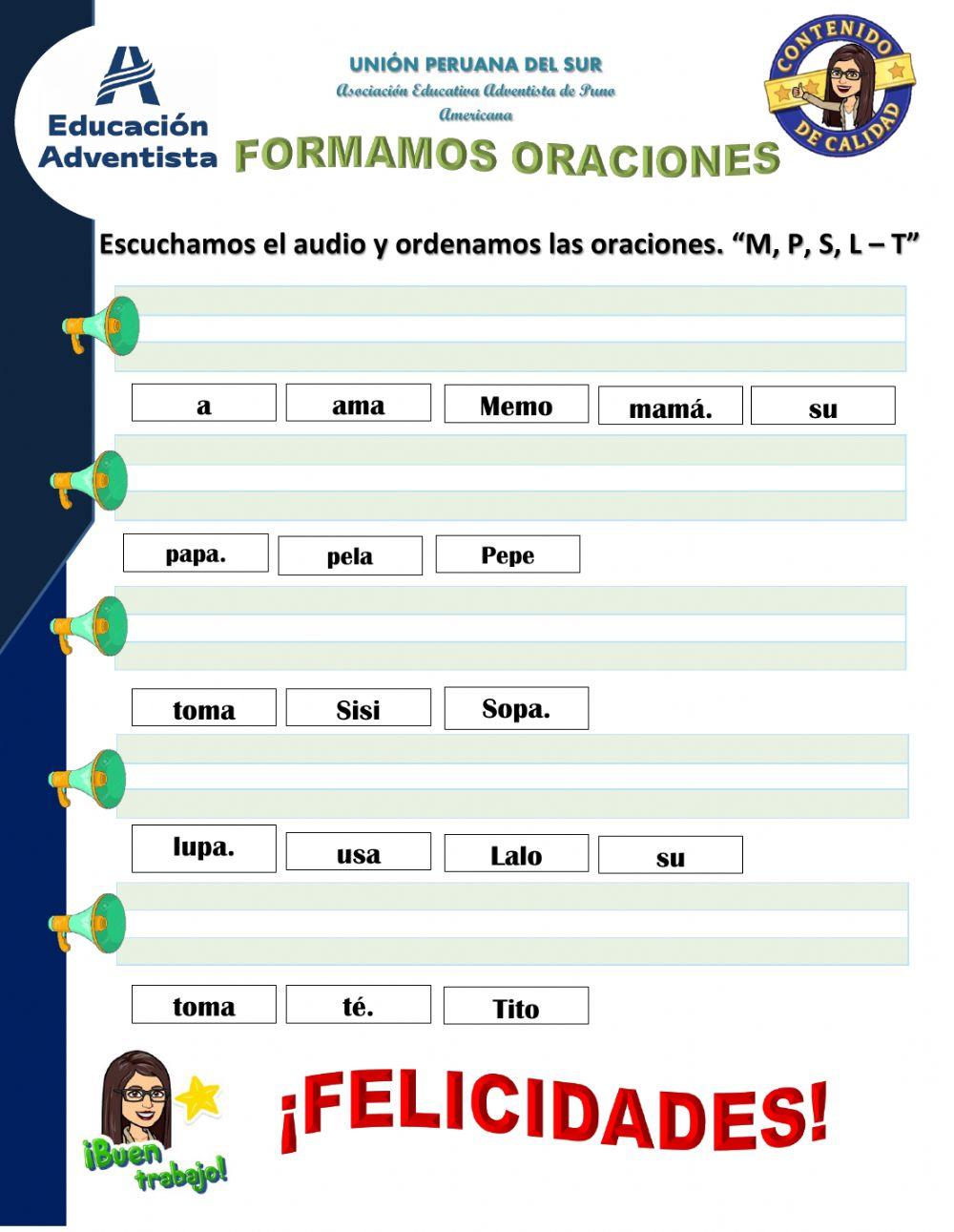 Formamos oraciones