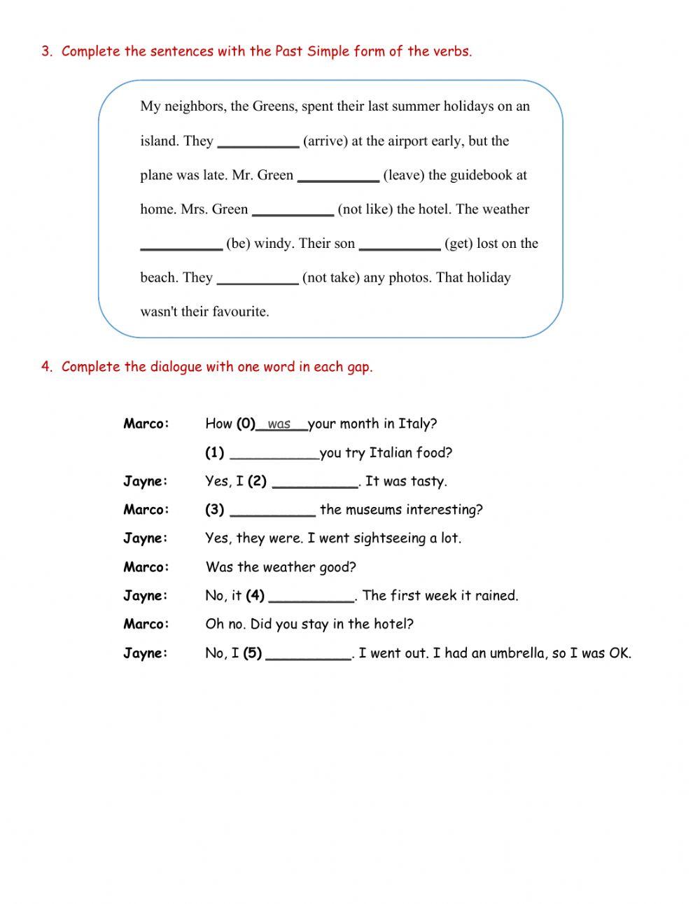 Grammar - Past simple