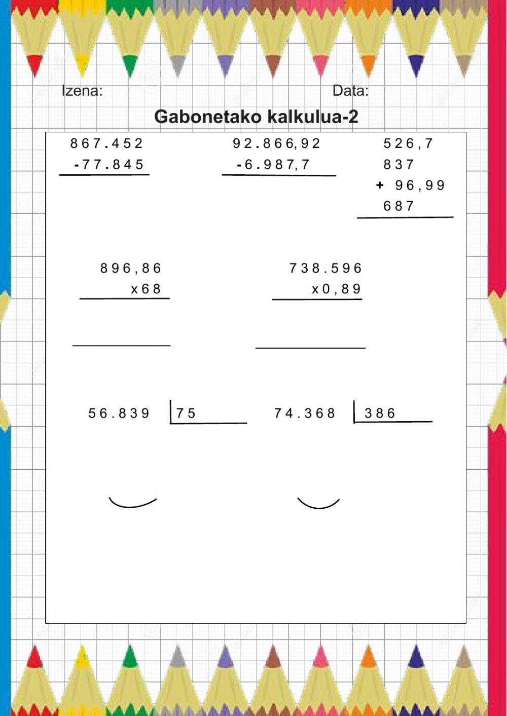 Gabonetako kalkulua-2