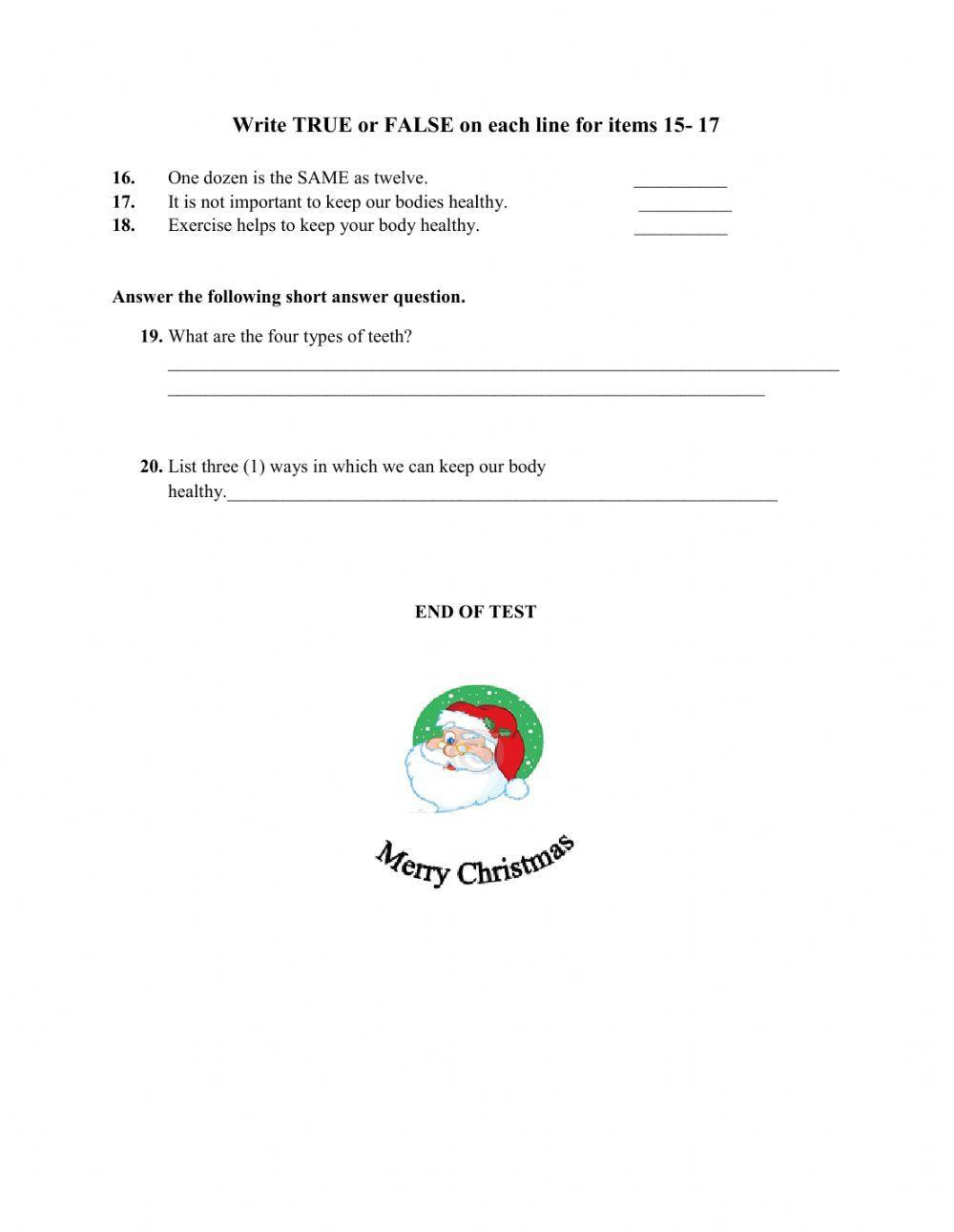 Integrated Studies test