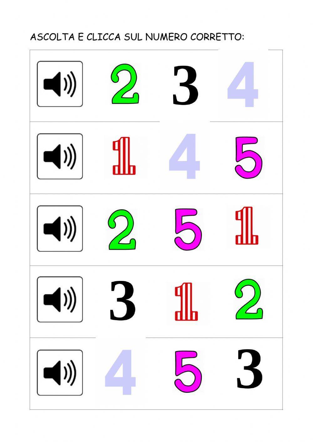 Autumn colours and numbers 1-5