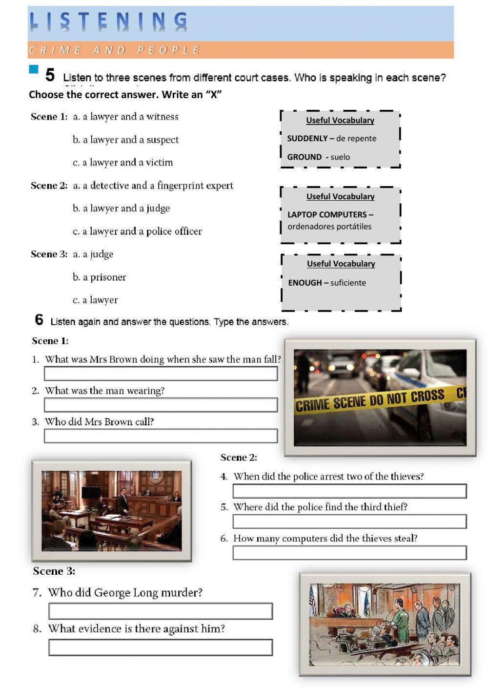 UNIT 2  LISTENING - Crime and people