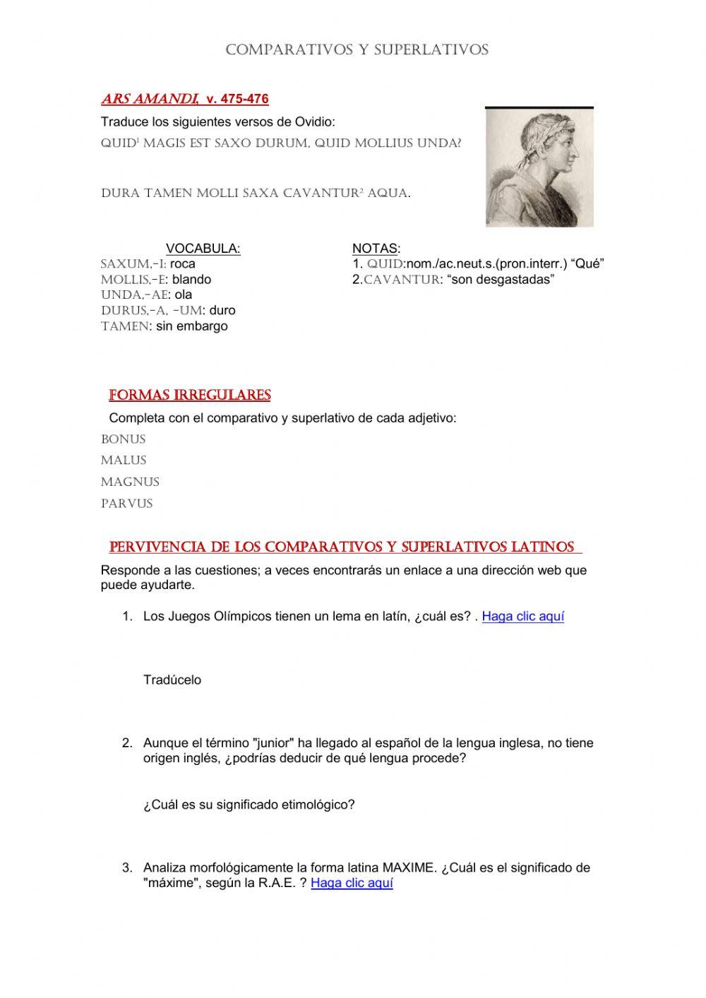 Grados del adjetivo en latín