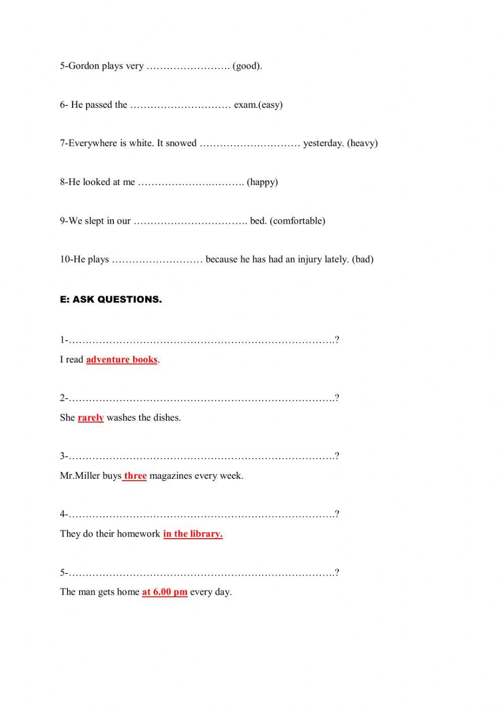 Simple present tense 9-A