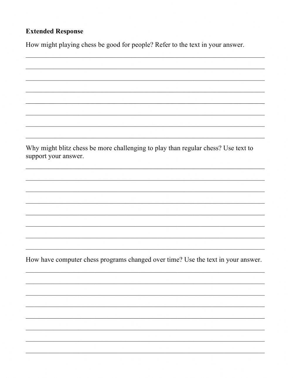 Nonfiction Reading: Chess 2