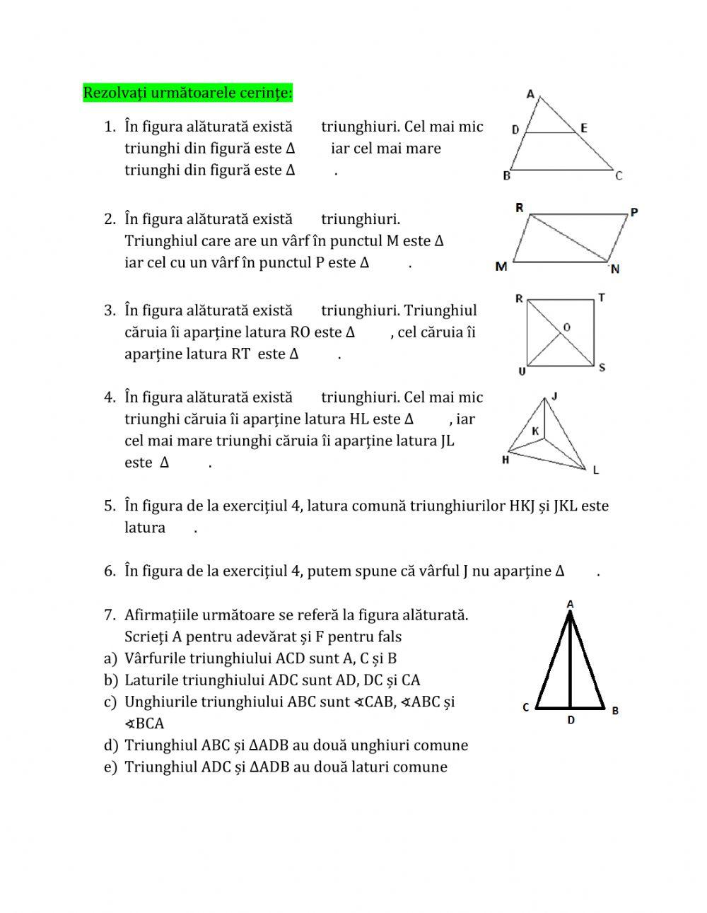 Triunghiul - definiție, elemente