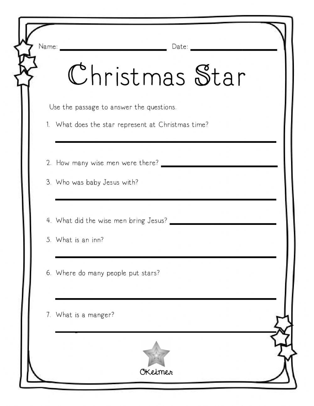 Christmas Reading Comprehension 3 5 Online Exercise For Live Worksheets reading-comprehension-christmas-english-created-resources
