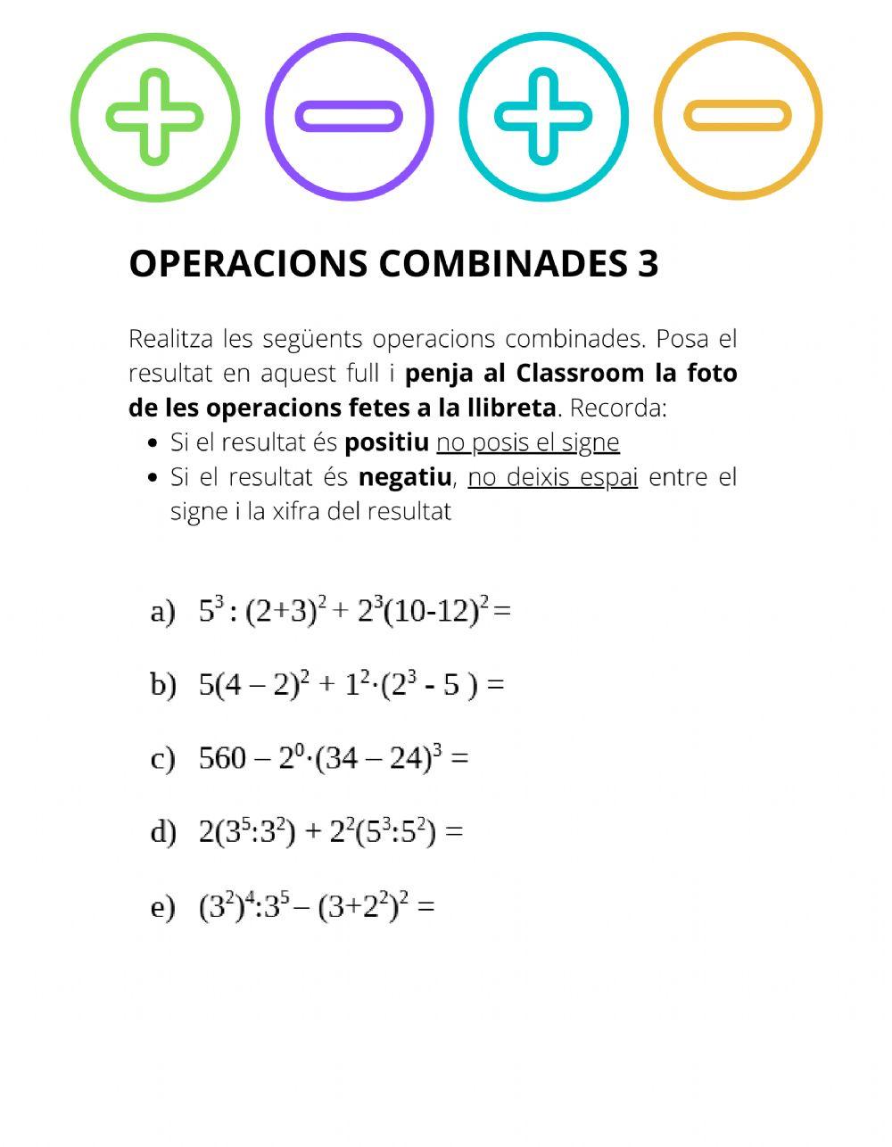 Operacions combinades 3