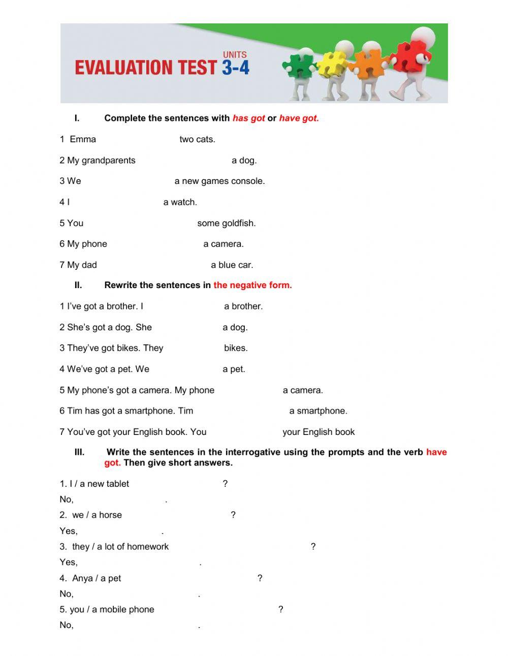 Evaluation Test Units 3-4