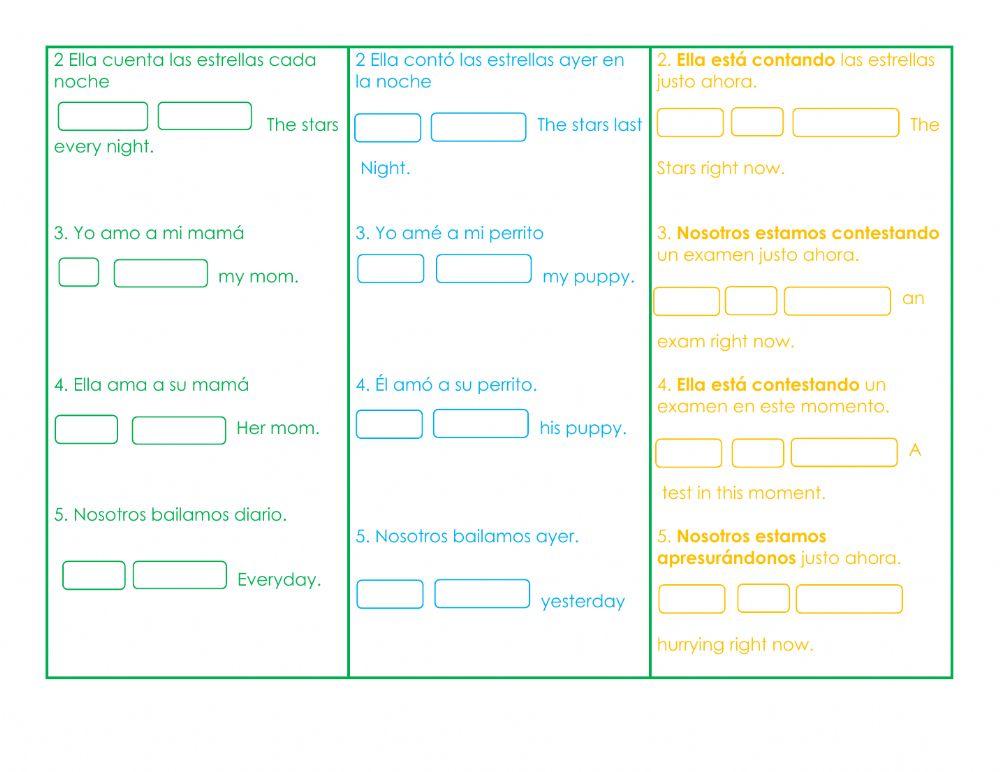 Simple Present, Simple Past and Present Progressive