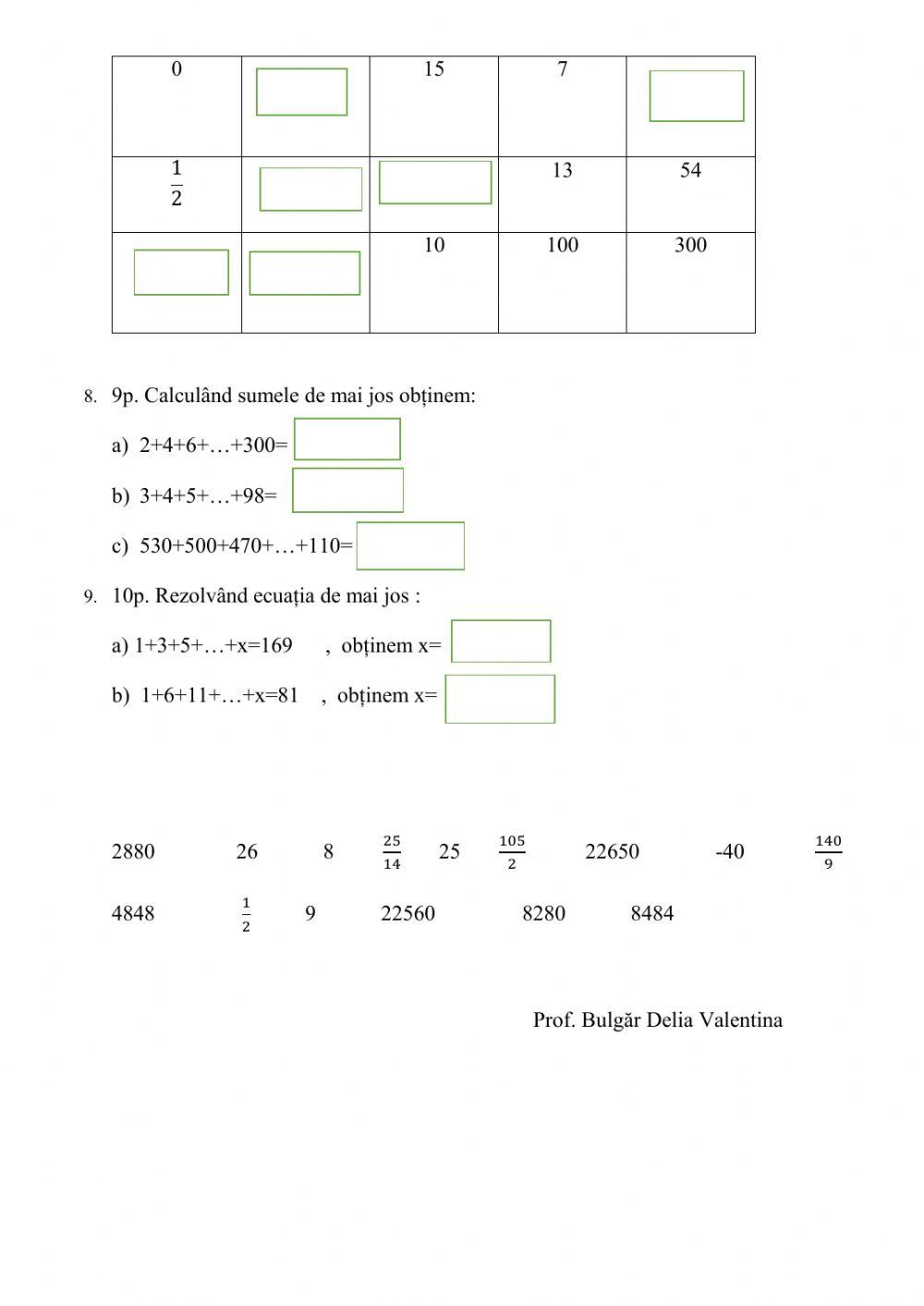 Progresii aritmetice
