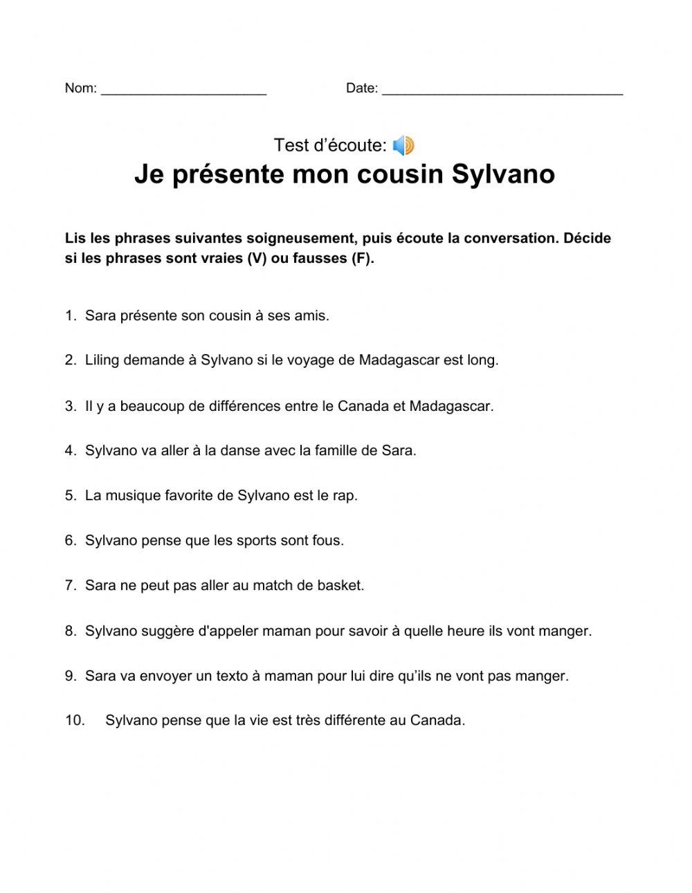 Je présente mon cousin Sylvano