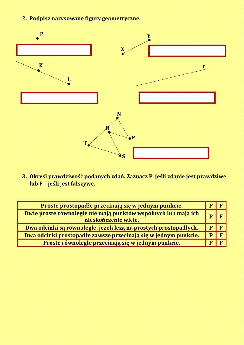 Podstawowe figury geometryczne - poprawa
