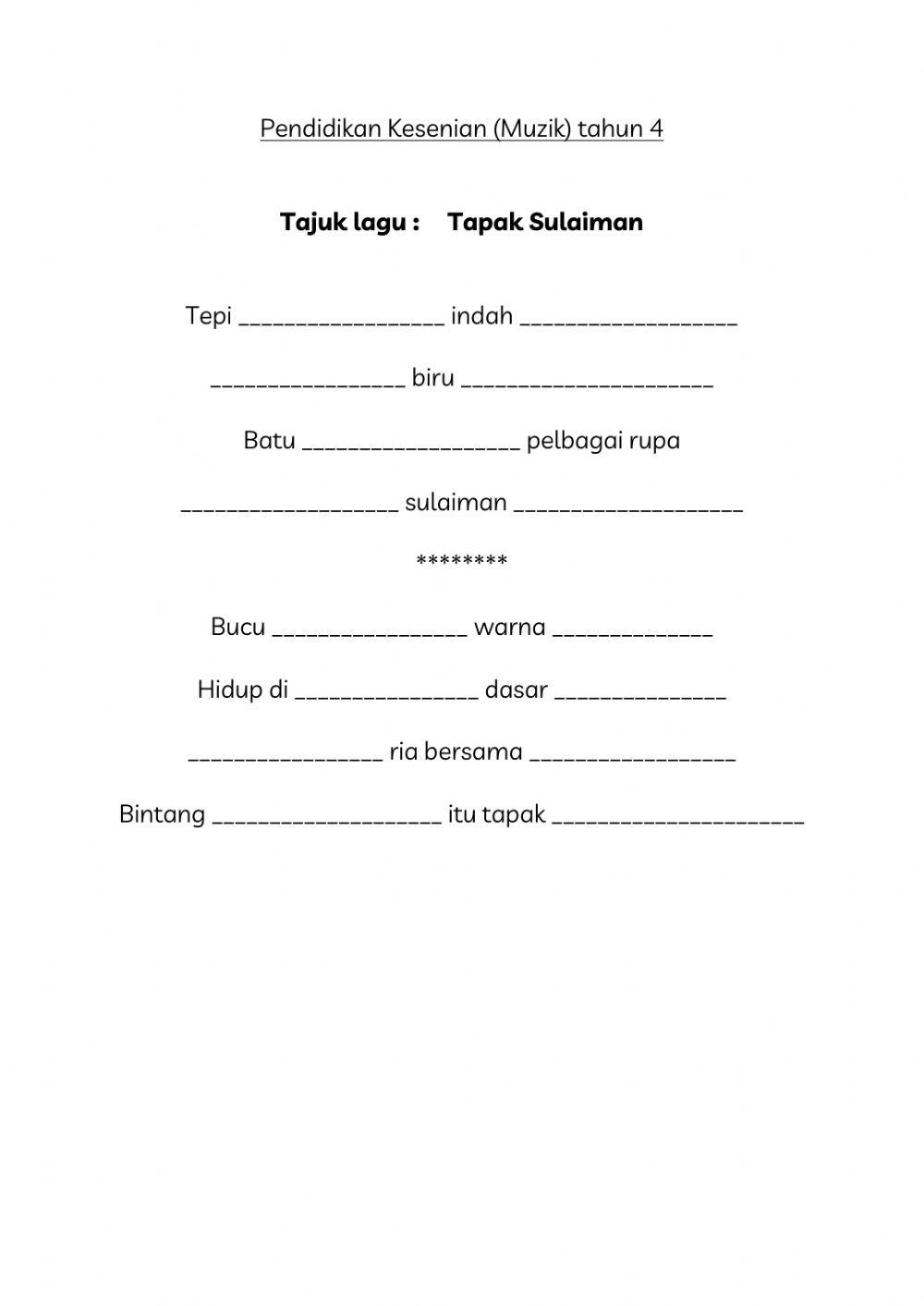 Pendidikan Kesenian Tahun 4: