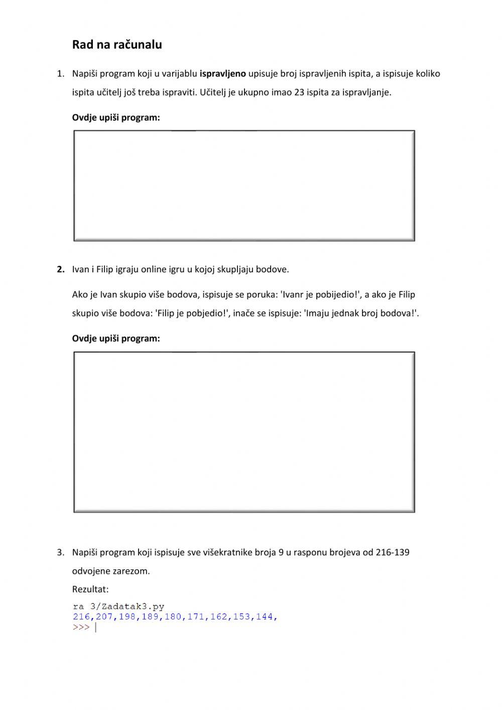 Python 7 - provjera i rad na računalu