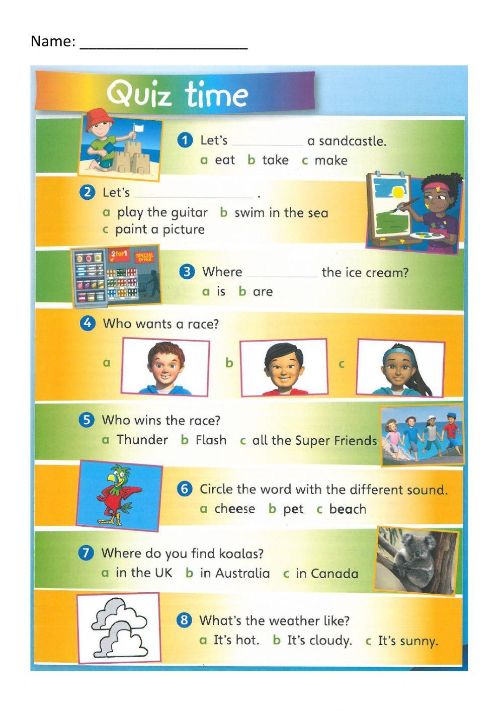 Super minds - Quiz time page 117