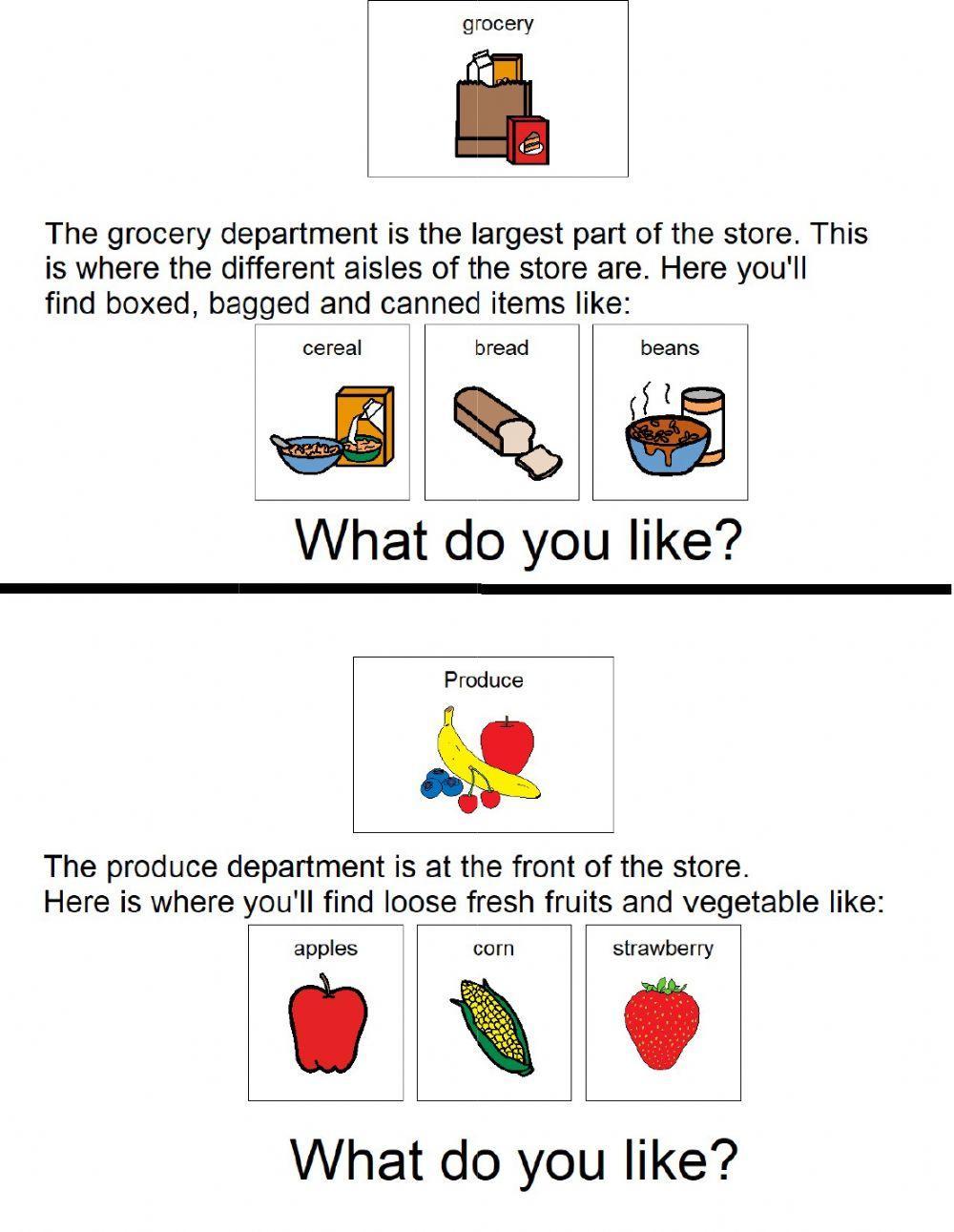 Grocery Store Departments
