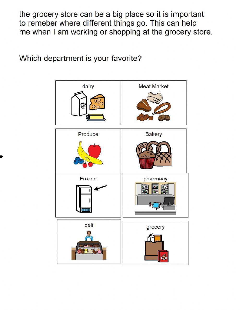 Grocery Store Departments