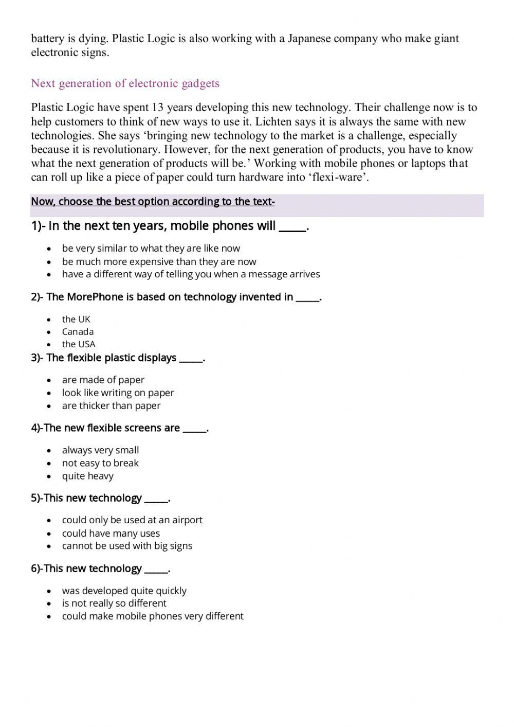 Final written exam 5th Year