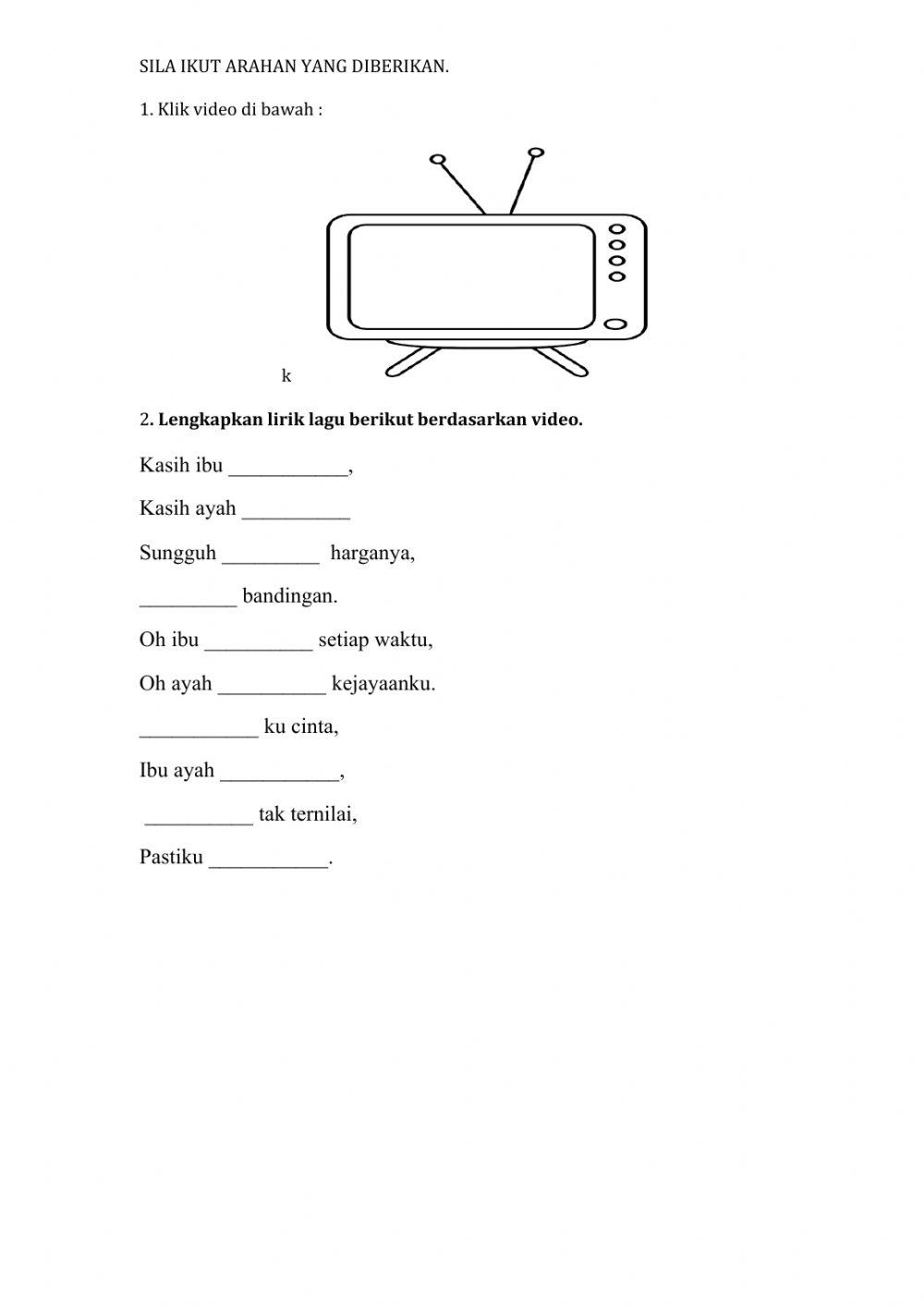 Lagu Kasih Ibu, Kasih Ayah