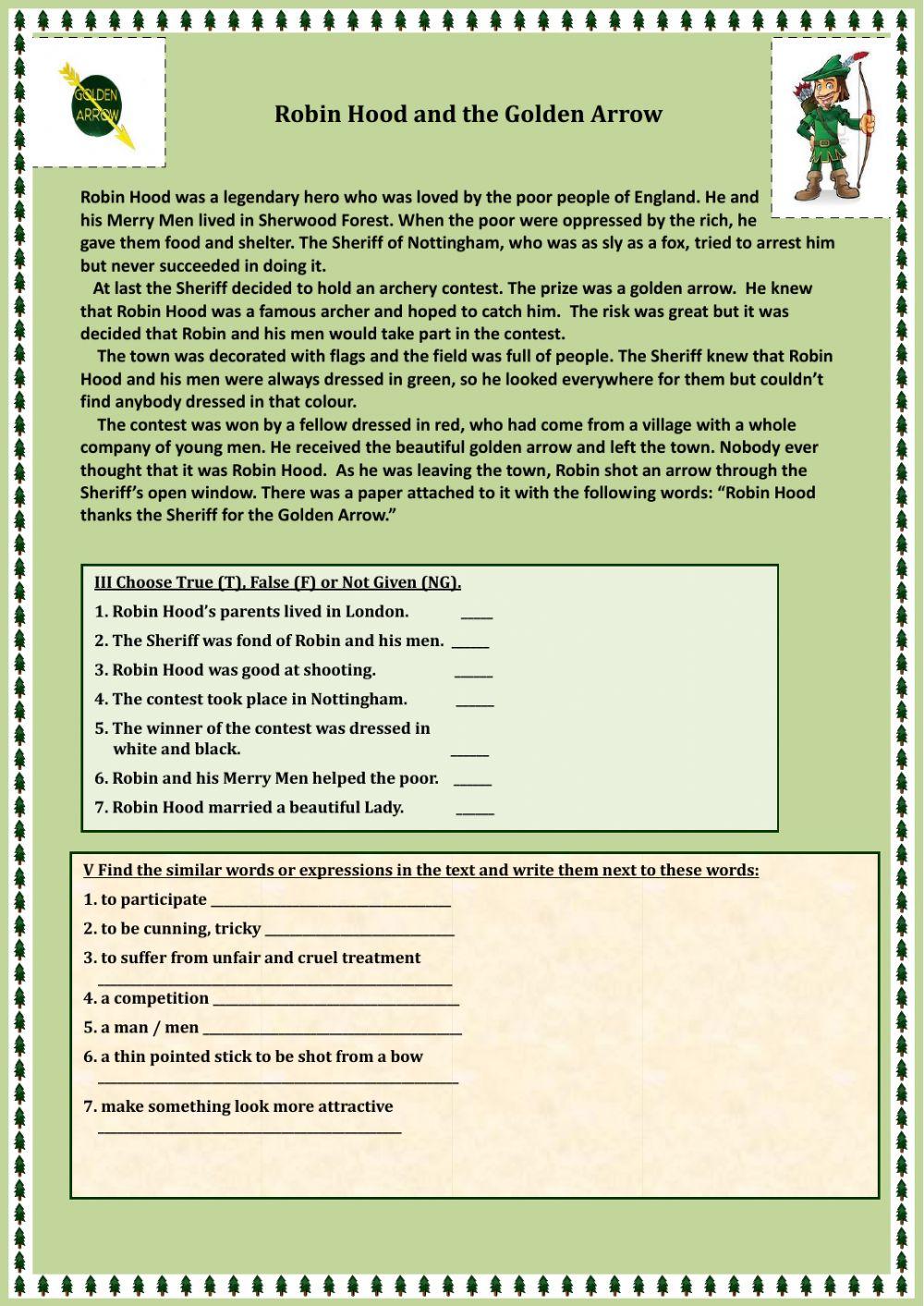 Robin Hood and a golden arrow