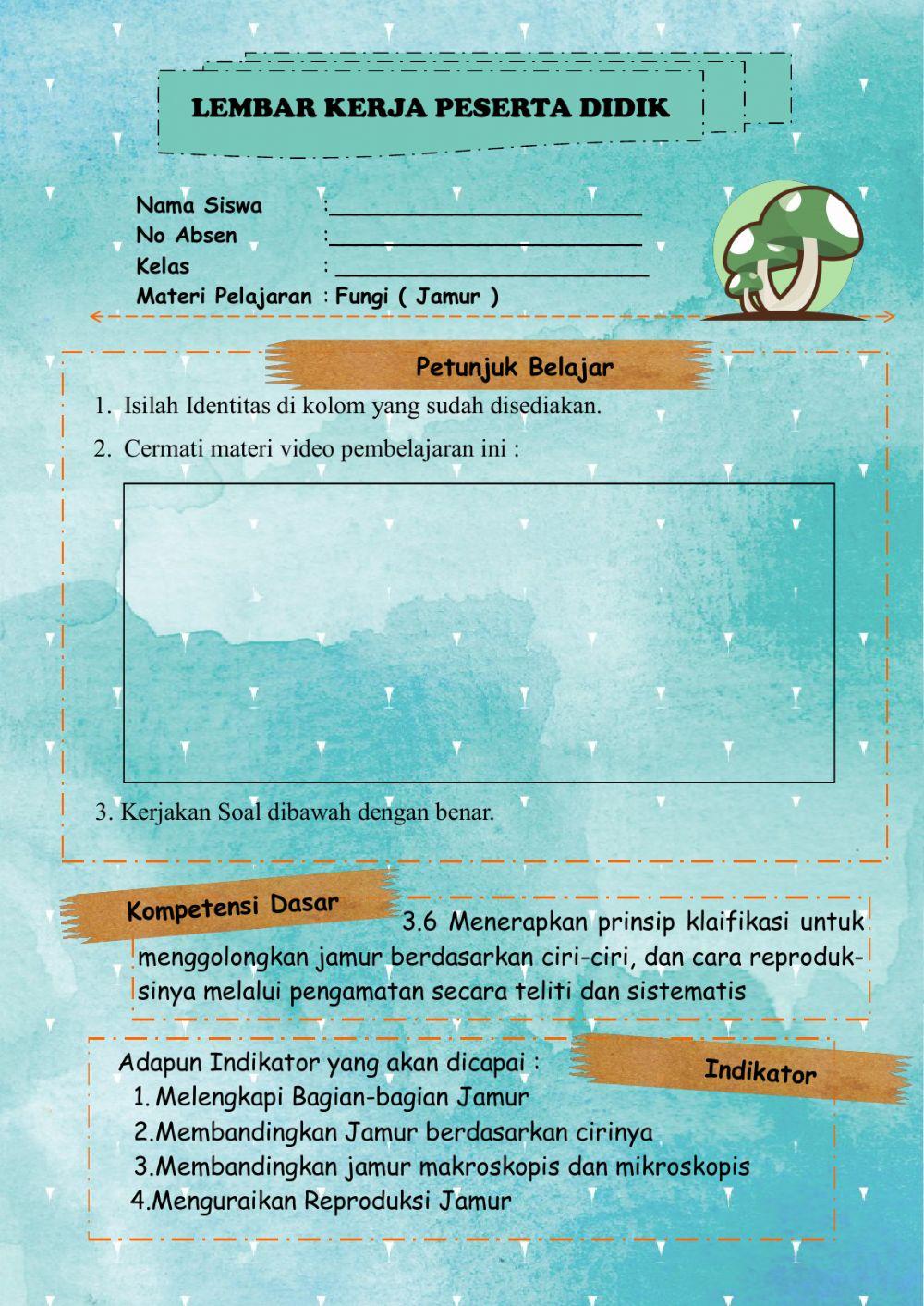 Lembar Kerja Peserta Didik (Fungi)