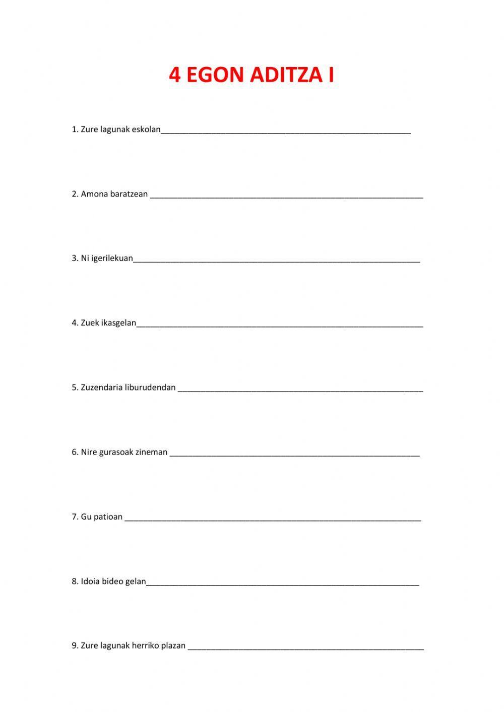 4 egon aditza orainaldian i