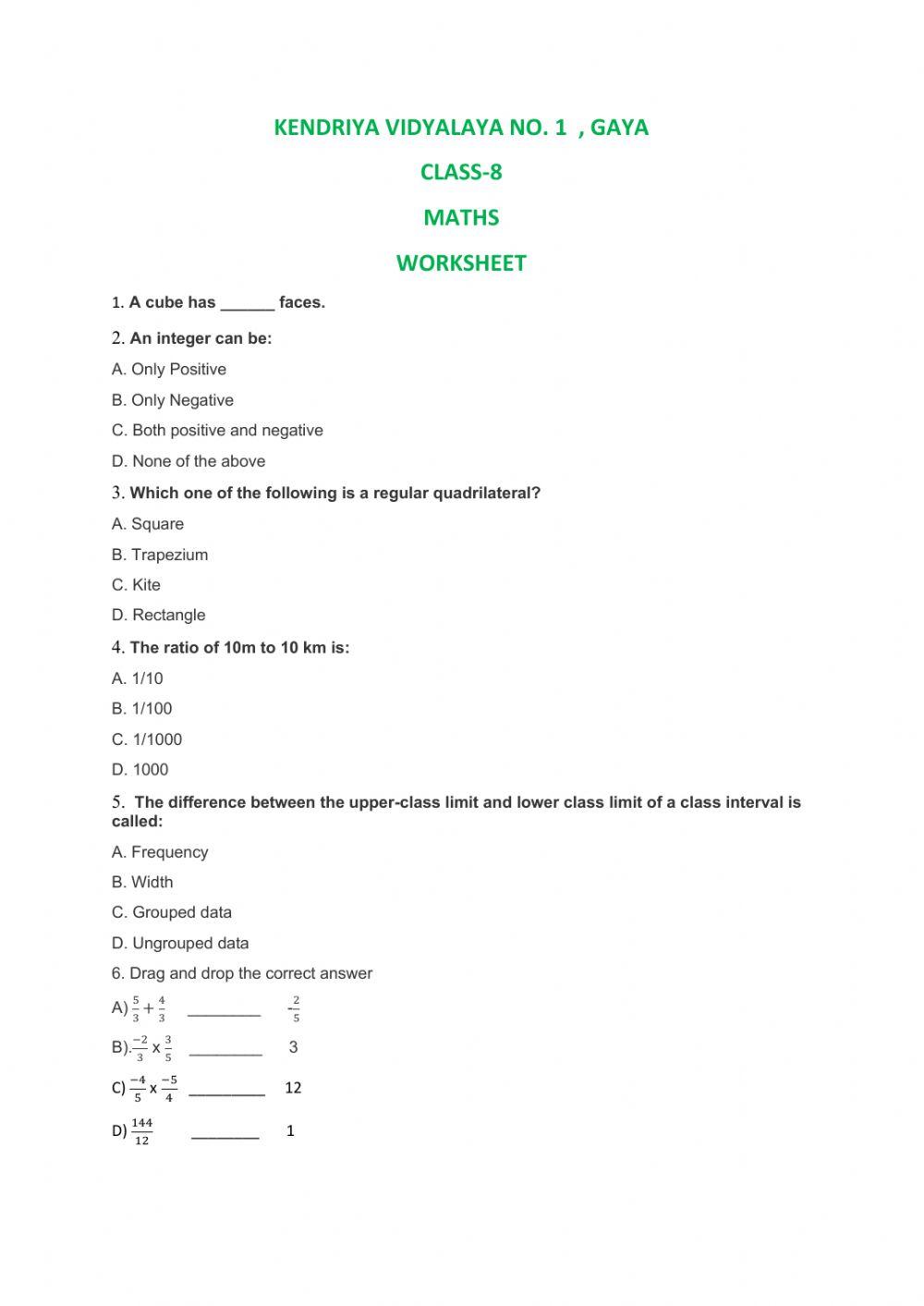 Maths worksheet Math exercise Live Worksheets