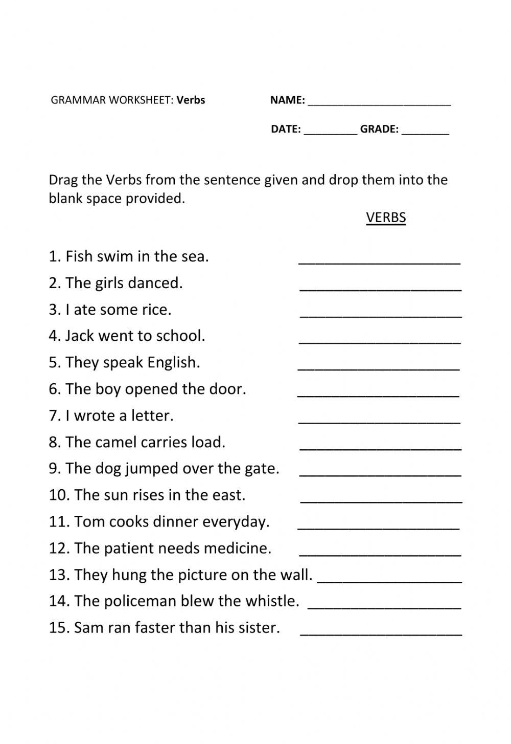 597301 | Verbs | TejalVed | LiveWorksheets