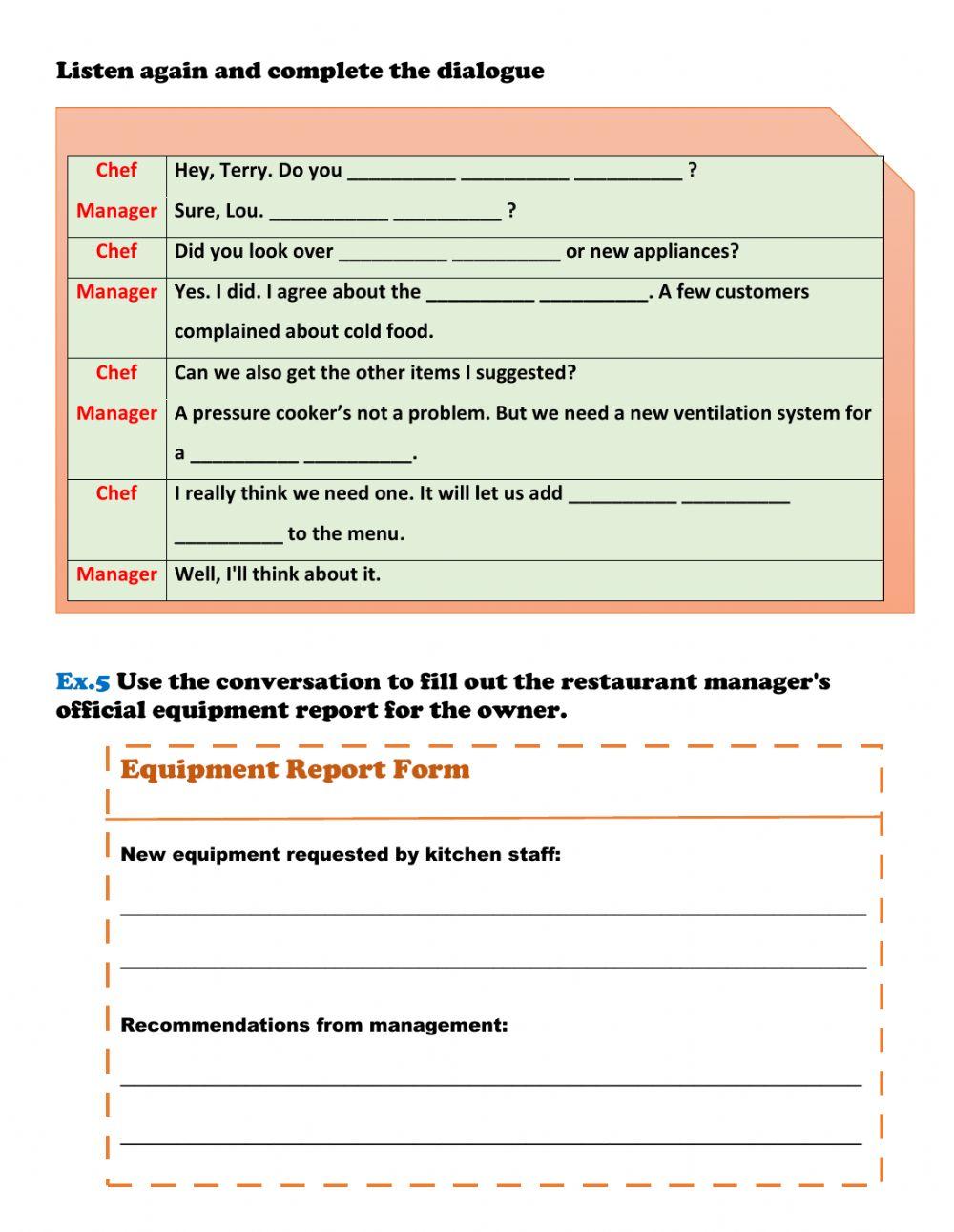 English for cooks. Unit 6