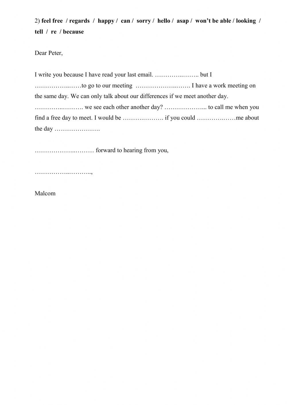 Informal-formal letter