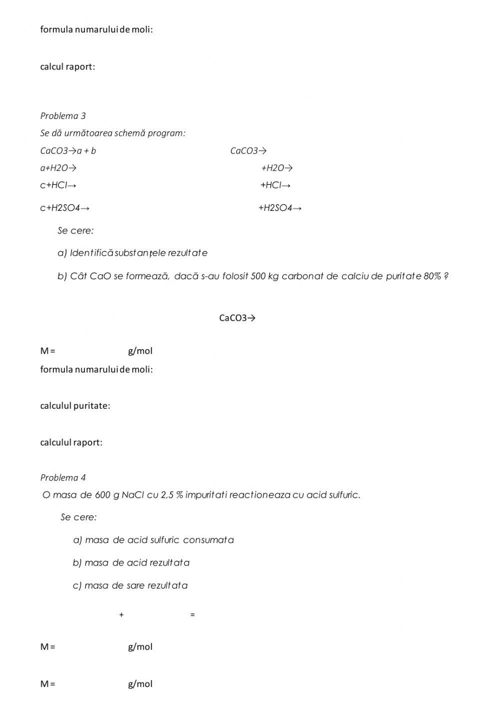 Reactii+probleme calcul