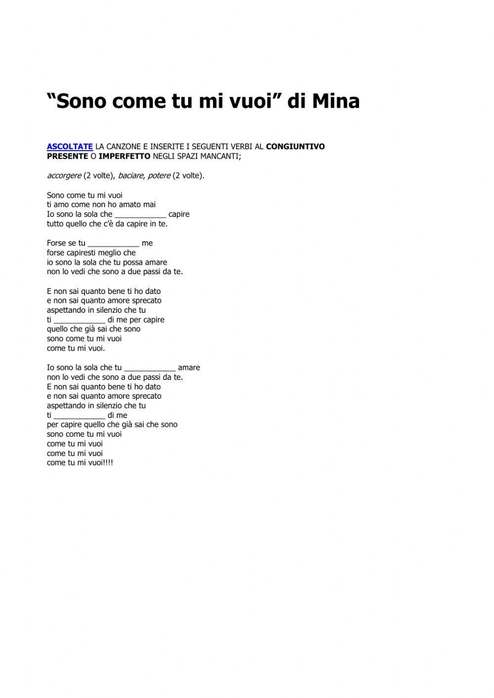 Eserczio sul congiuntivo