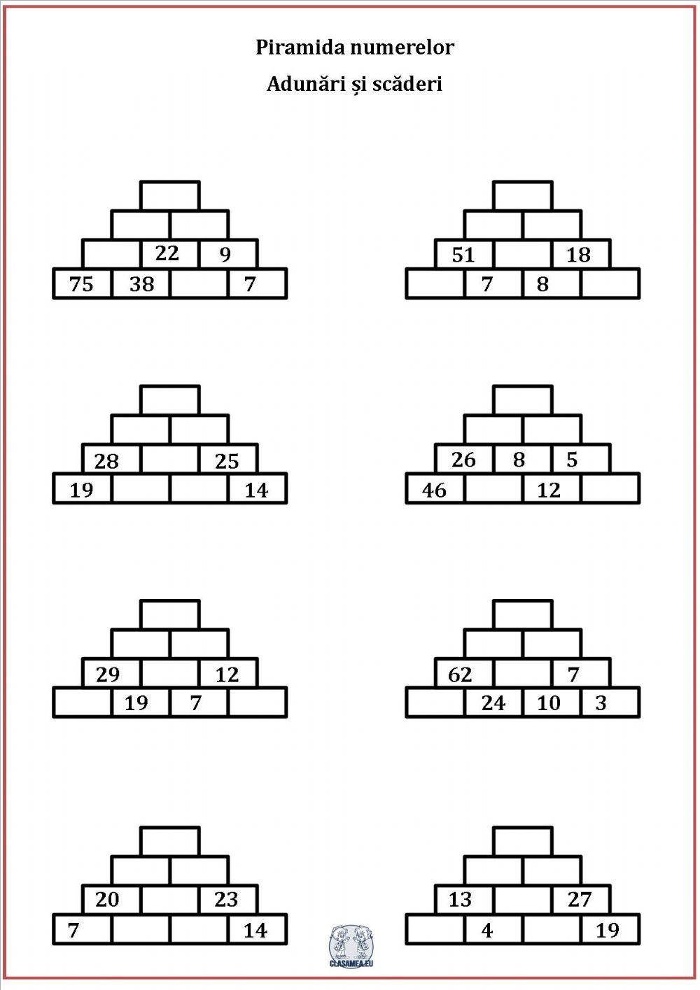 Adunări și scăderi 0-100