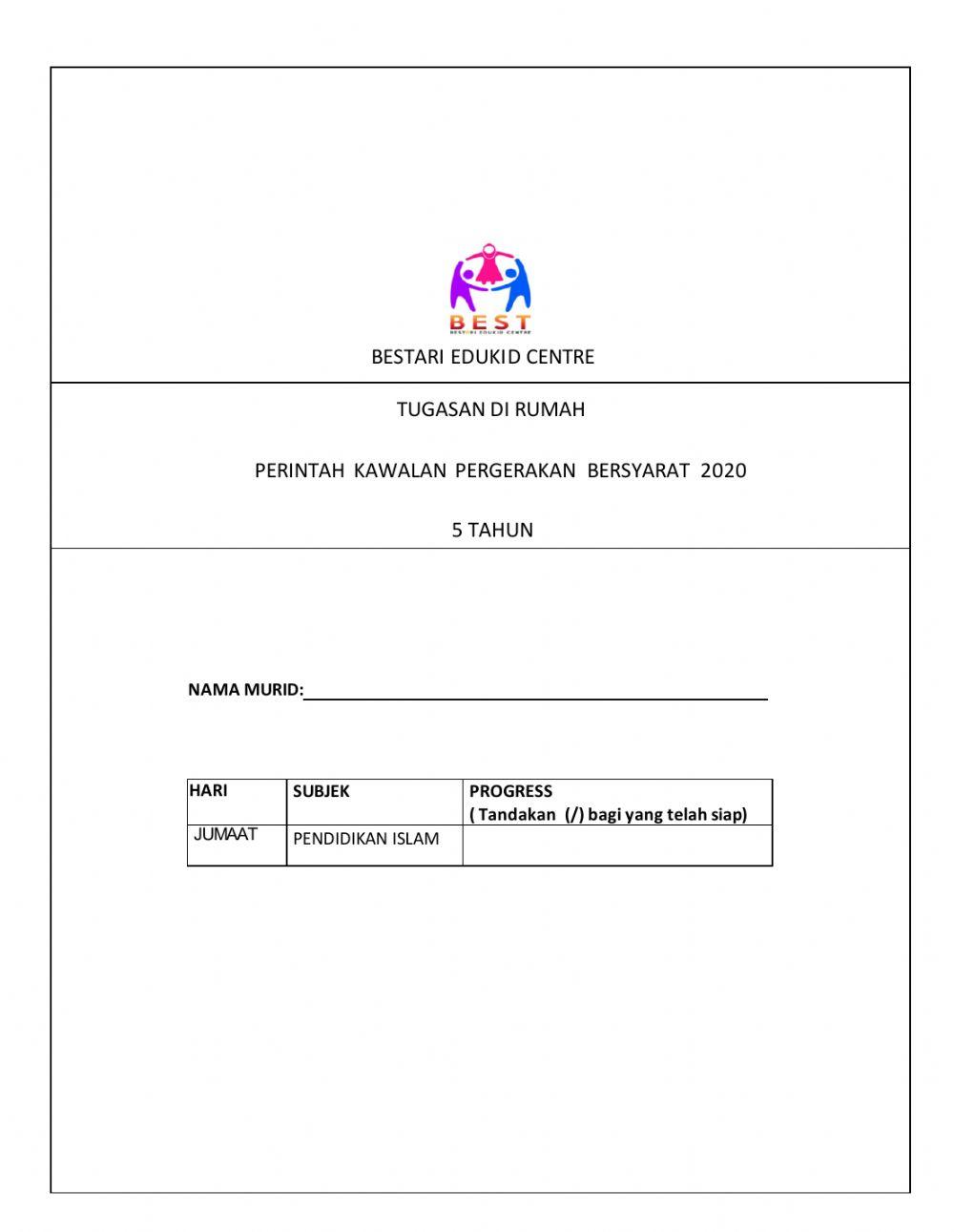 Tugasan pkpb p.islam (5tahun) 18.12.2020