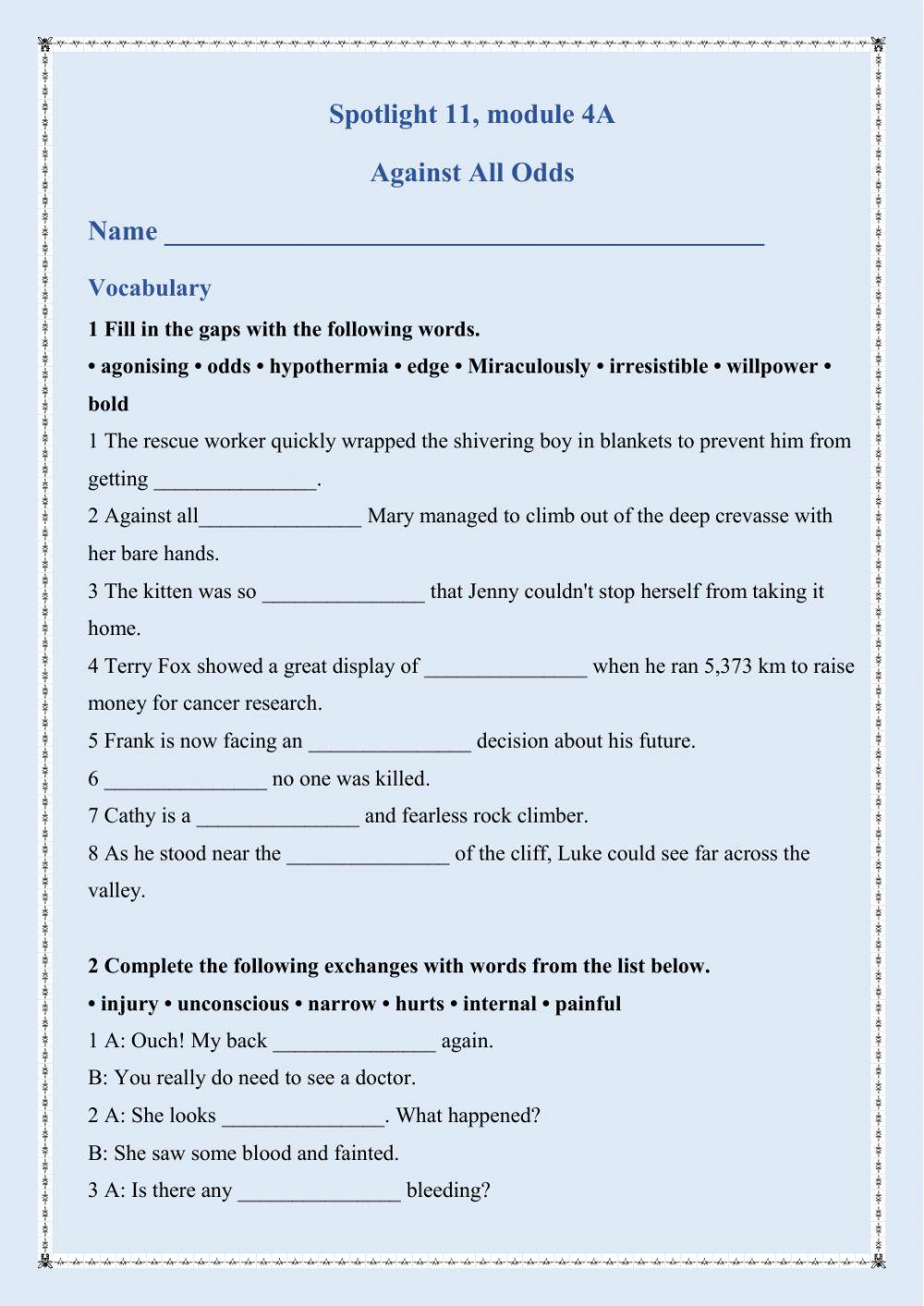 Spotlight 11. Module 4A