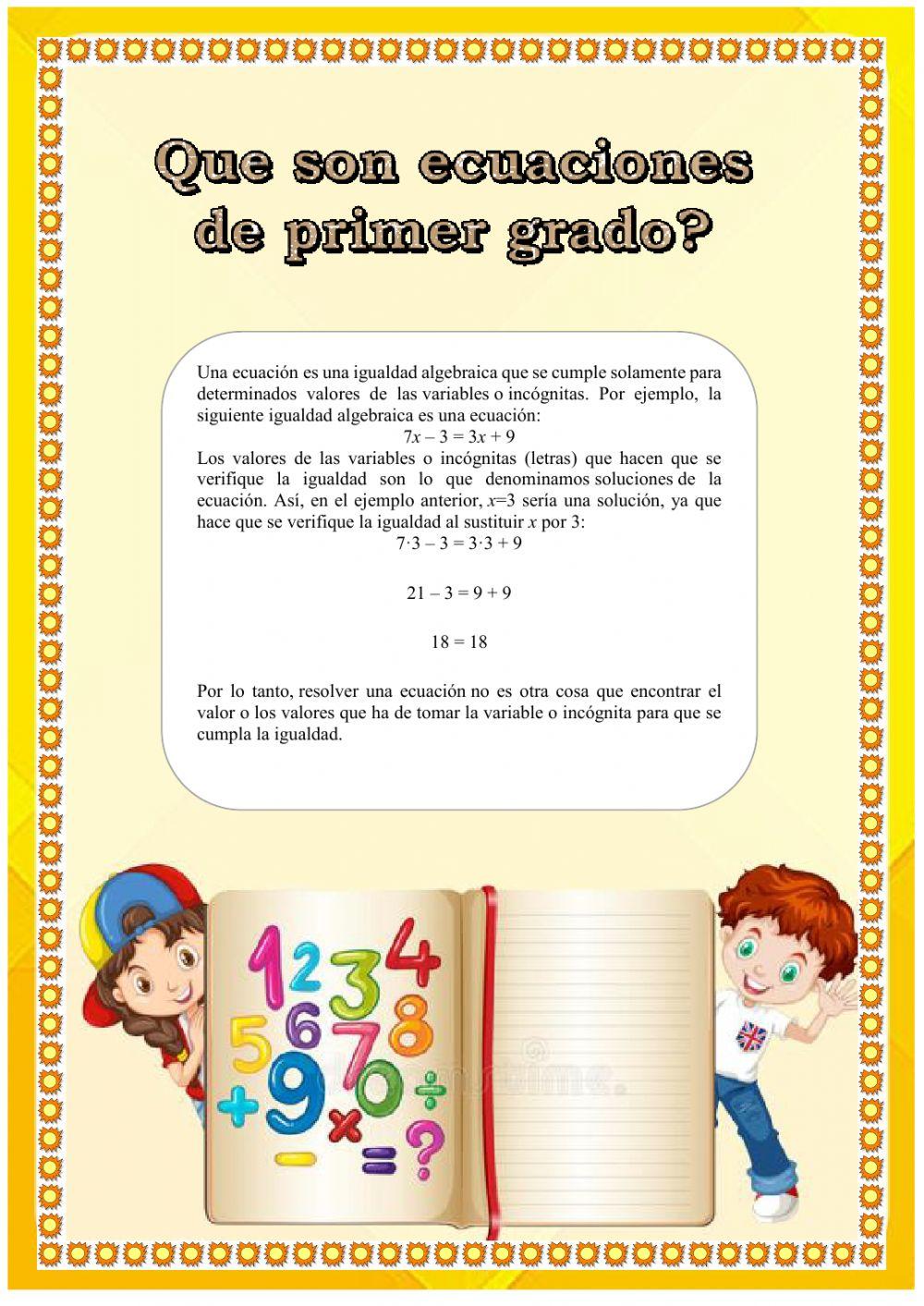 Ecuaciones de primer grado con una incógnita