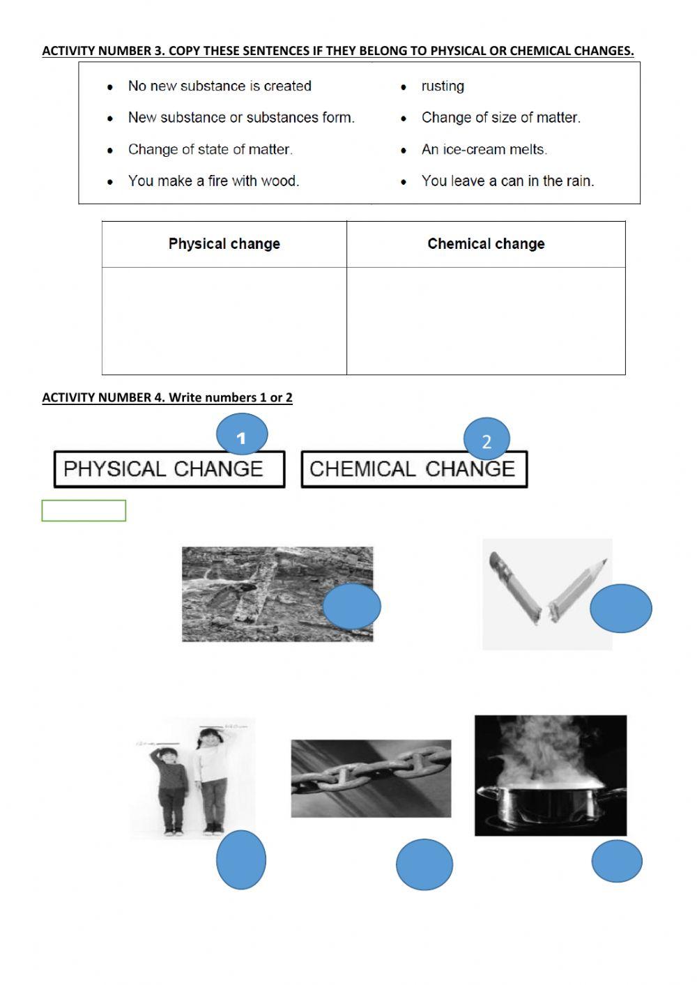 Physical and chemical changes