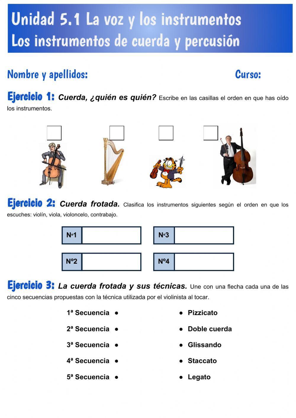 Unidad 5 Los instrumentos de cuerda y percusión