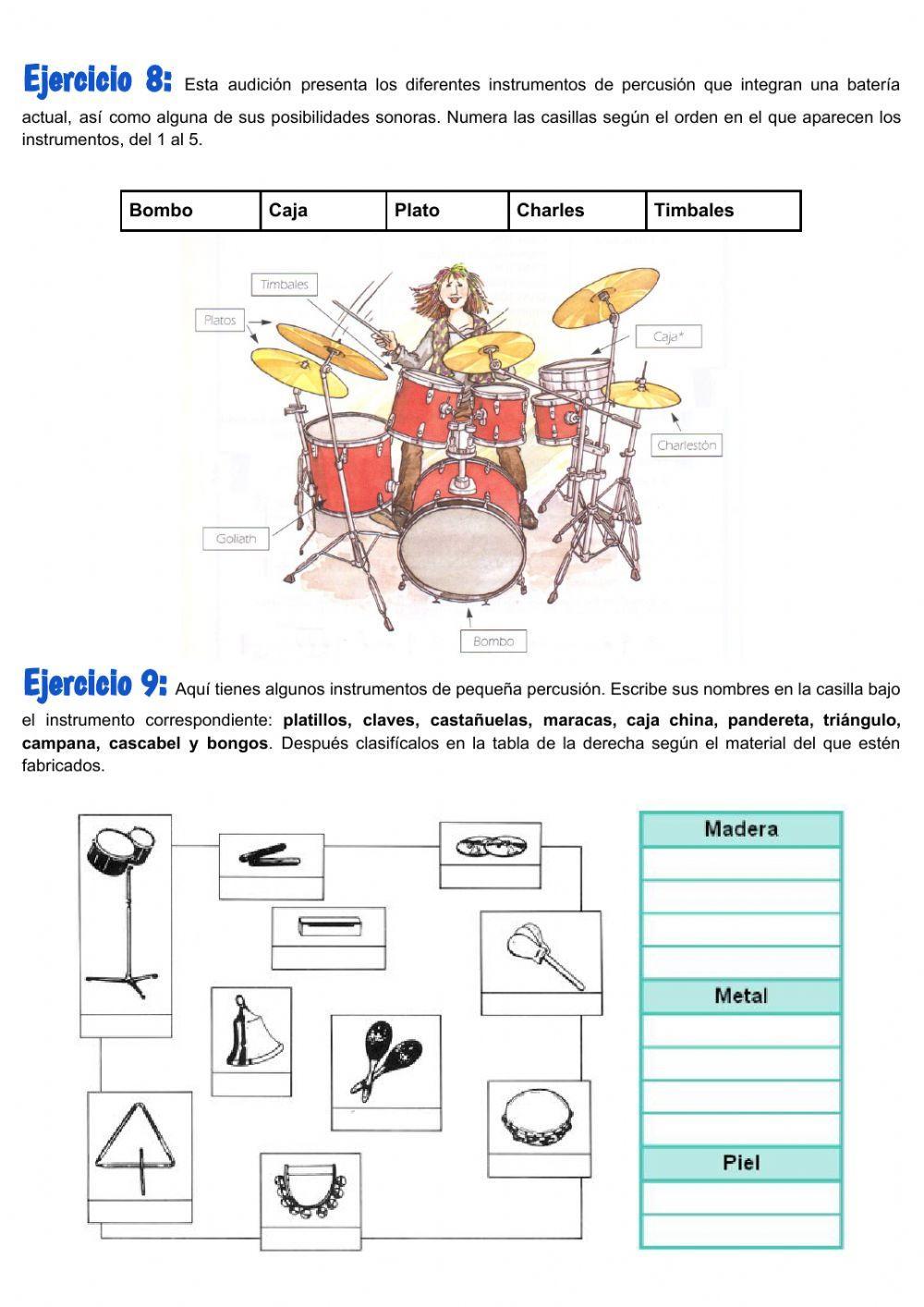 Unidad 5 Los instrumentos de cuerda y percusión
